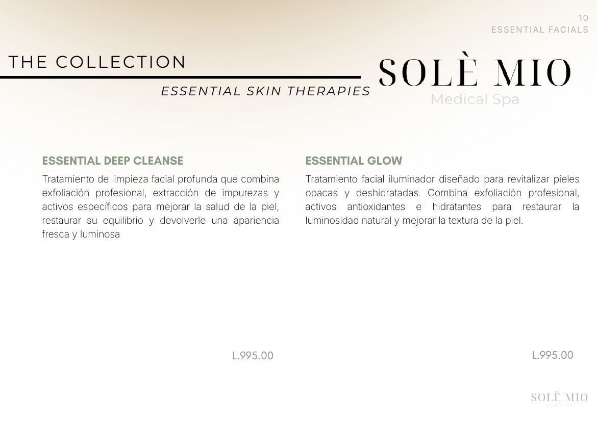 The Solè Mio Treatment Collection, página 10