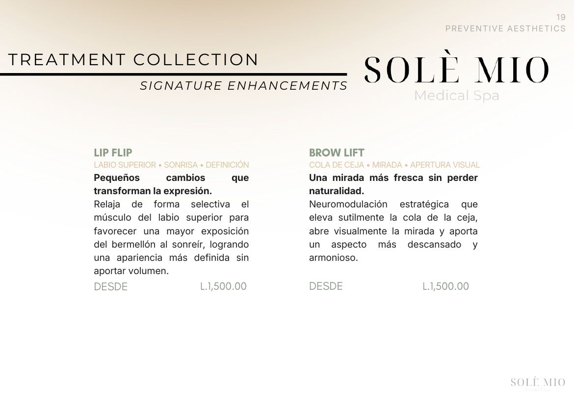 The Solè Mio Treatment Collection, página 19