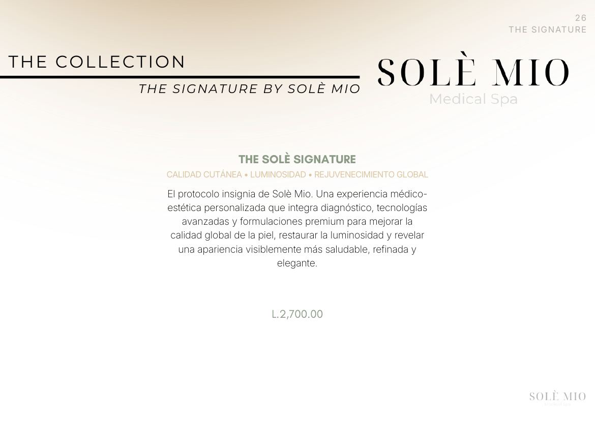 The Solè Mio Treatment Collection, página 26